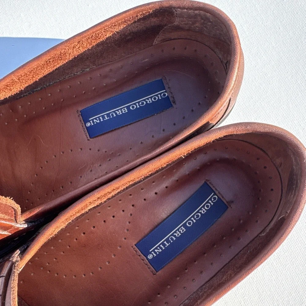 Giorgio Brutini Loafers Mens 9M Brown‎ Leather Princeton Tassel Dress Shoes